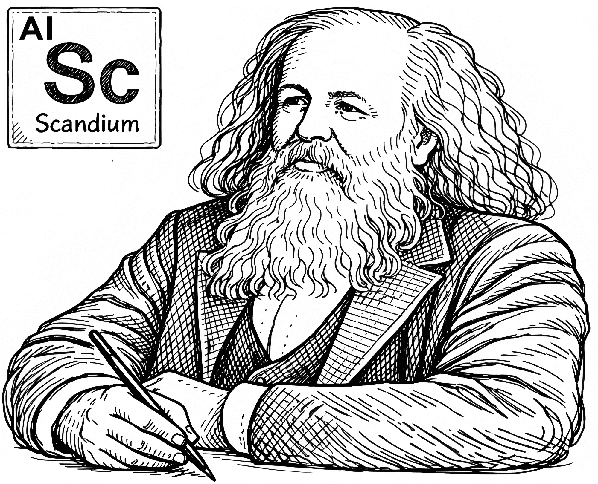 Dmitri Mendeleev with the Scandium element
